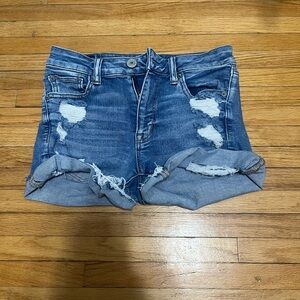 American Eagle Outfitters Blue Jean Shorts Distressed Denim